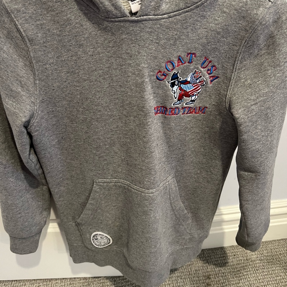 GOAT USA Grey Embroidered Crewneck Sweatshirt
